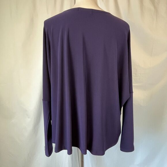 Sympli Purple Top Size 8 Dolman Sleeve Travel Stretch Jersey Lagenlook Modern - Picture 5 of 13